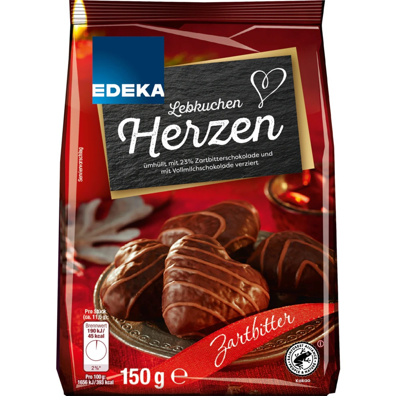 Edeka Lebkuchen Herzen Zartbitter 150g